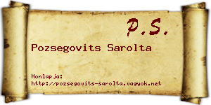 Pozsegovits Sarolta névjegykártya