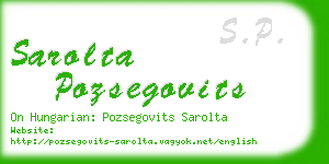 sarolta pozsegovits business card